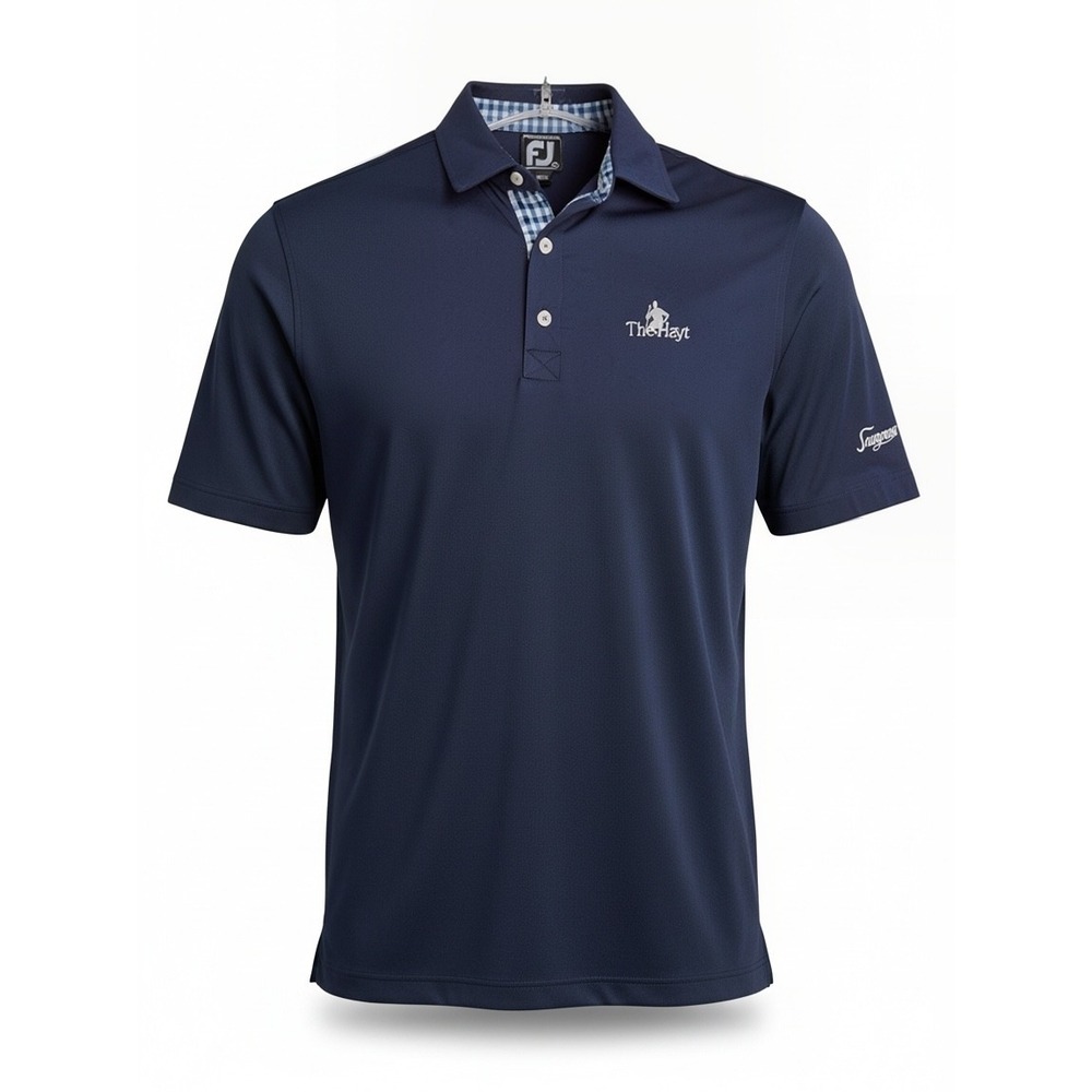 FootJoy The Hayt Sawgrass Mens Large Athletic Fit Navy Blue Golf Polo (T38)